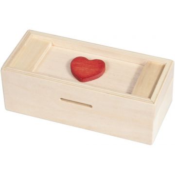 Puzzle logic 3D din lemn Fridolin - Cutie de bani cu inimă