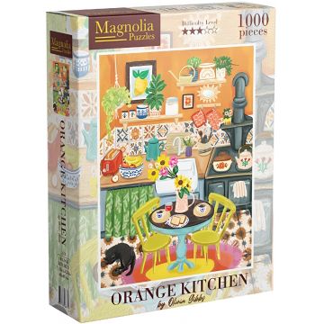 Puzzle Magnolia din 1000 piese - Bucătărie portocalie