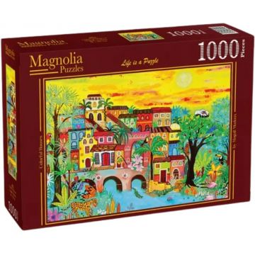 Puzzle Magnolia din 1000 piese - Case în pădure