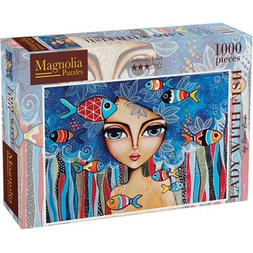 Puzzle Magnolia din 1000 piese - Doamna cu peștele