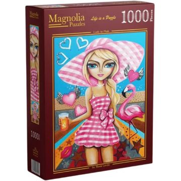 Puzzle Magnolia din 1000 piese - Doamna în roz