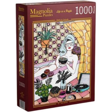 Puzzle Magnolia din 1000 piese - Relax în cadă