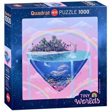 Puzzle pătrat Heye din 1000 piese - Delfinii