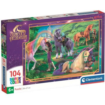 Puzzle pentru copii  Clementoni din 104 piese - Academia Unicornilor (varianta 2)