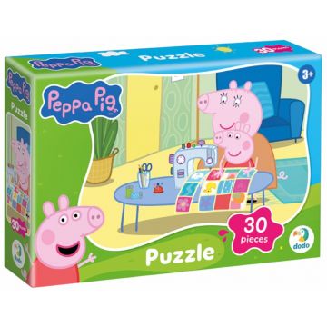 Puzzle pentru copii  DoDo din  30 piese - Peppa Pig învață să coasă