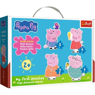 Puzzle pentru copii în valiză Trefl 4 în 1 - Purcelușa Peppa