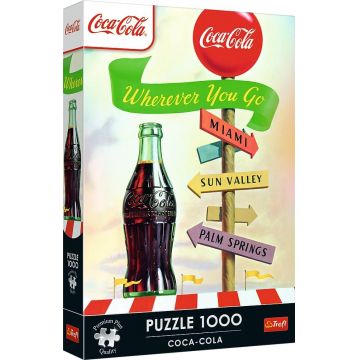 Puzzle Trefl din 1000 piese - Coca-Cola: Oriunde te duci