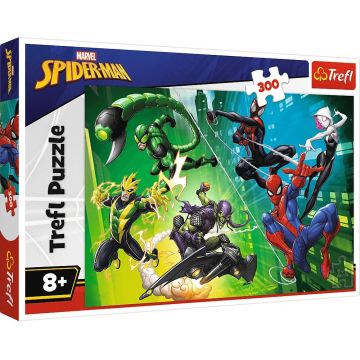 Puzzle Trefl din 300 piese - În pânza lui Spiderman