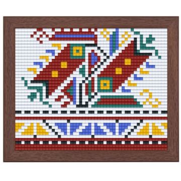 Set creativ cu ramă și pixeli Bright Toys – Cusătură tradițională bulgară, Motiv din Vidin, Pixel Classic