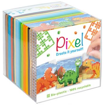 Set de 3 mozaicuri  Pixelhobby - Dinozauri, cu pixeli Classic