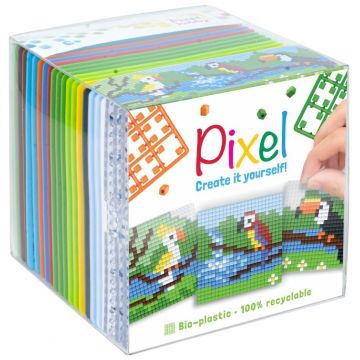 Set de 3 mozaicuri  Pixelhobby - Păsări tropicale, cu pixeli  Classic