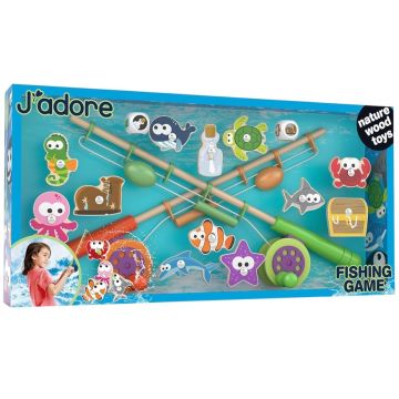 Set din lemn Jadore - Pescuit magnetic, 16 piese