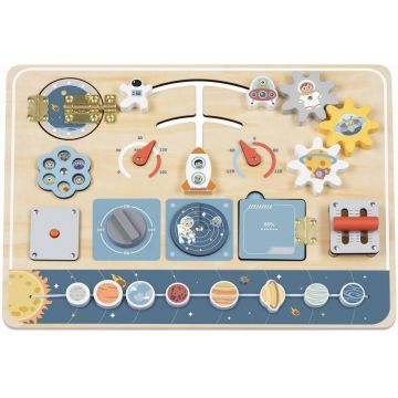 Tablă de activități din lemn Tooky Toy - Space