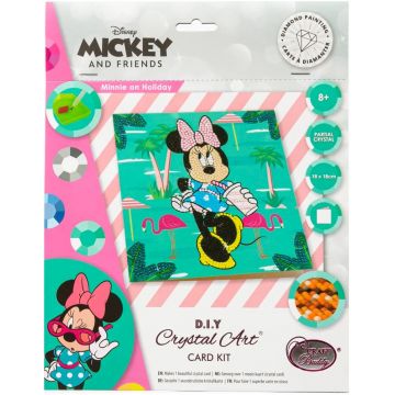 Felicitare goblen cudiamante Craft Buddy - Minnie Mouse în vacanță