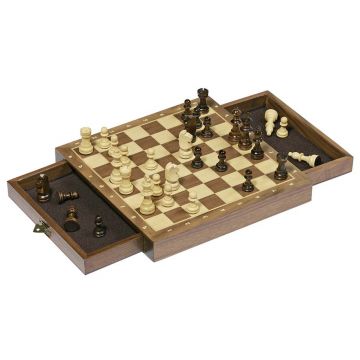 Joc clasic Goki - Sah pentru copii, magnetic cu sertare