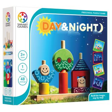 Joc de logică pentru copii Smart Games Preschool Wood - Zi si noapte