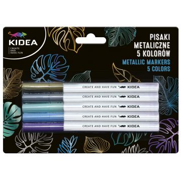 Markere text Kidea - metalice, 5 culori