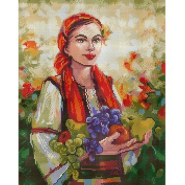 Pictură mozaic cu diamante  MagicArt - Cadouri, 40 x 50 cm, cu mărgele rotunde, după o pictură de Miglena Kirilova