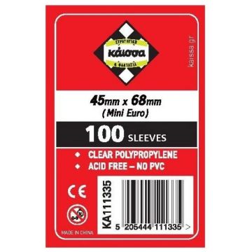 Protecții pentru cărți de joc Kaissa Premium Sleeves 45 x 68 mm (Mini Euro) - 100 buc.
