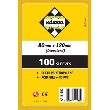 Protecții pentru cărți de joc Kaissa Sleeves 80 x 120 mm (Oversized) - 100 buc.