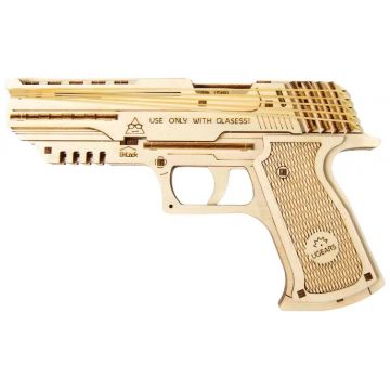 Puzzle 3D din lemn Ugears din 62 piese - Pistol Wolf-01