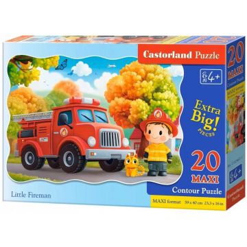 Puzzle Castorland cu 20 de piese XXL - Micul pompier