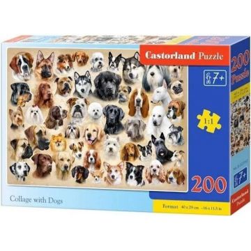 Puzzle Castorland din 200 de piese - Colaj cu catei