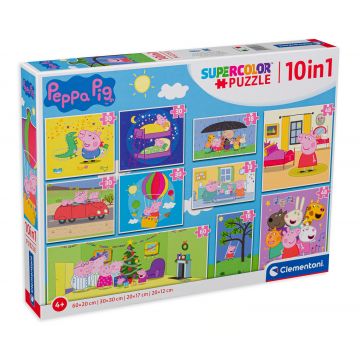 Puzzle Clementoni 10 în 1 - Porcul Peppa