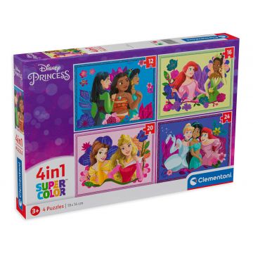 Puzzle Clementoni 4 în 1 - Prințesele Disney