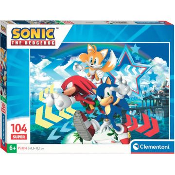 Puzzle Clementoni din 104 de piese - Sonic