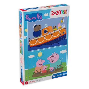 Puzzle Clementoni din 2 x 20 de piese - Porcul Peppa