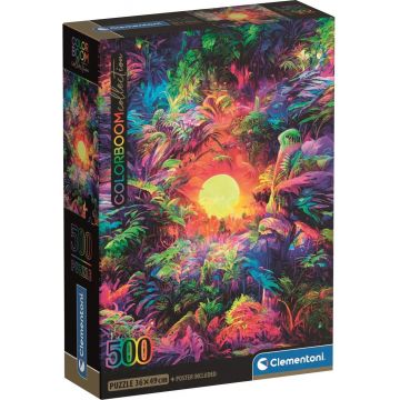 Puzzle Clementoni din 500 piese - Răsărit psihedelic în junglă