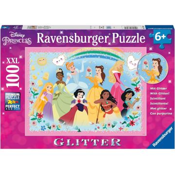 Puzzle cu brocart Ravensburger din 100 XXL de piese - Prințesele Disney