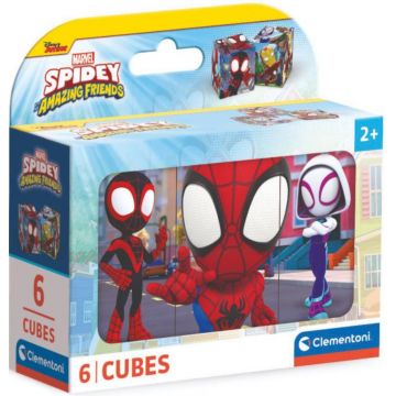 Puzzle cu cuburi Clementoni din 6 piese - Spidey și prietenii lui fantastici