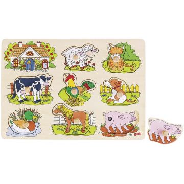 Puzzle din lemn Goki - Ferma, muzical