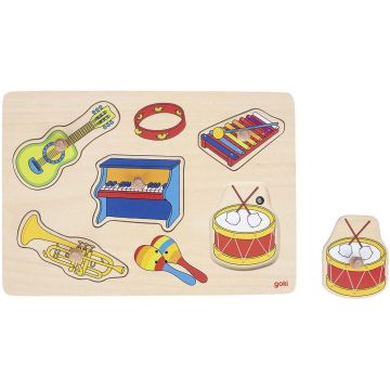 Puzzle din lemn Goki - Instrumente muzicale, muzical