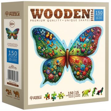 Puzzle din lemn Wooden City din 150 piese - Fluture