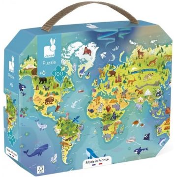 Puzzle Janod din 100 de piese - Lumea