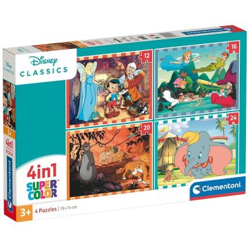 Puzzle pentru copii  Clementoni 4 в 1 - Filme clasice Disney
