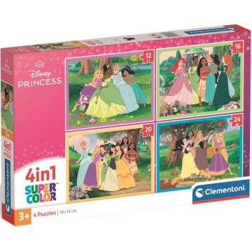 Puzzle pentru copii Clementoni 4 în 1 - Prințesele Disney
