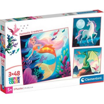 Puzzle pentru copii  Clementoni de la  3 x 48 piese - Creaturi fantastice