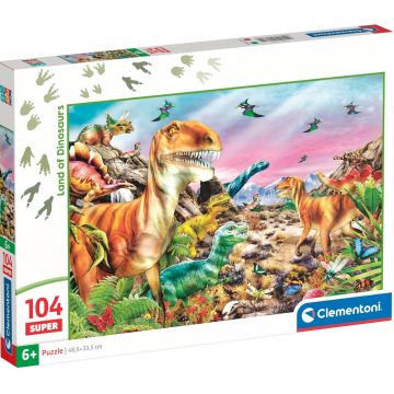 Puzzle pentru copii Clementoni din 104 piese - Țara Dinozaurilor