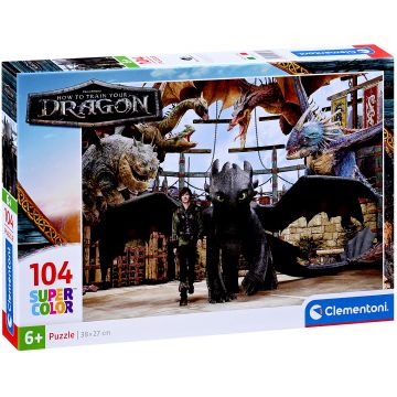 Puzzle pentru copii Clementoni din 104 piese - Cum să-ți dresezi dragonul