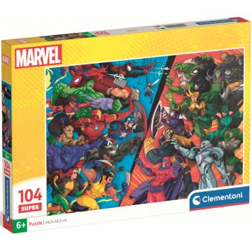 Puzzle pentru copii Clementoni din 104 piese - Eroii vs. Răufăcătorii Marvel