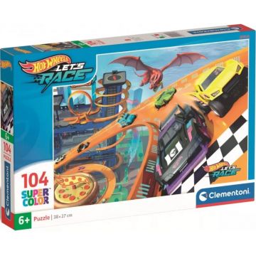 Puzzle pentru copii Clementoni din 104 piese - Hot Wheels (varianta 1)
