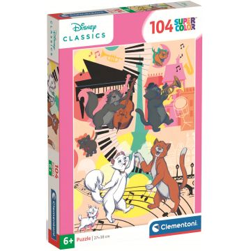 Puzzle pentru copii Clementoni din 104 piese - Pisicile aristocrate