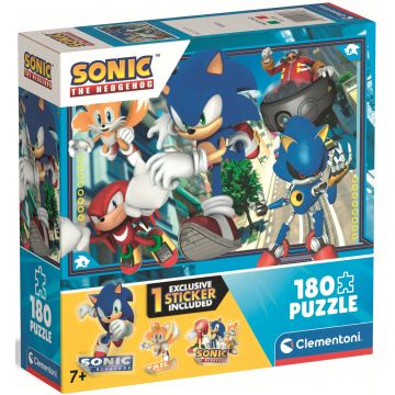 Puzzle pentru copii Clementoni din 180 piese - Sonic Ariciul, cu sticker, tip 3