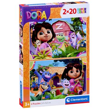 Puzzle pentru copii Clementoni din 2 х 20 piese - Dora exploratoarea
