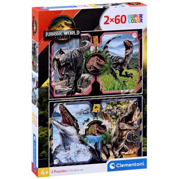 Puzzle pentru copii Clementoni din 2 х 60 piese - Lumea Jurassică