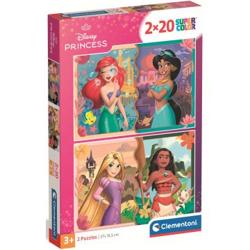 Puzzle pentru copii Clementoni din 2 x 20 piese - Prințese Disney